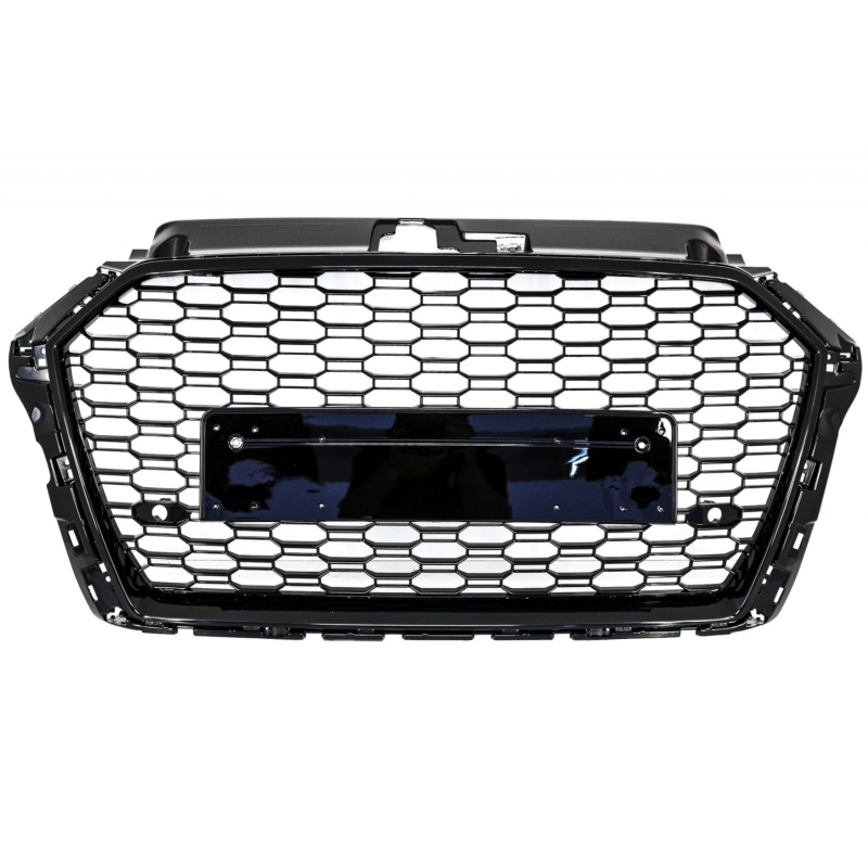 Badgeless Front Grille suitable for AUDI A3 8V Facelift (2017-2018) RS3 Design Piano Black