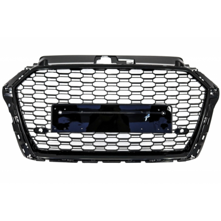 Badgeless Front Grille suitable for AUDI A3 8V Facelift (2017-2018) RS3 Design Piano Black Badgeless Front Grille suitable for AUDI A3 8V Facelift (2017-2018) RS3 Design Piano Black