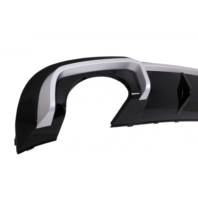 Rear Bumper Valance Diffuser & Exhaust Tips suitable for AUDI A3 8V Facelift (2016-2019) Sline Sedan RS3 Design Sport Bumper