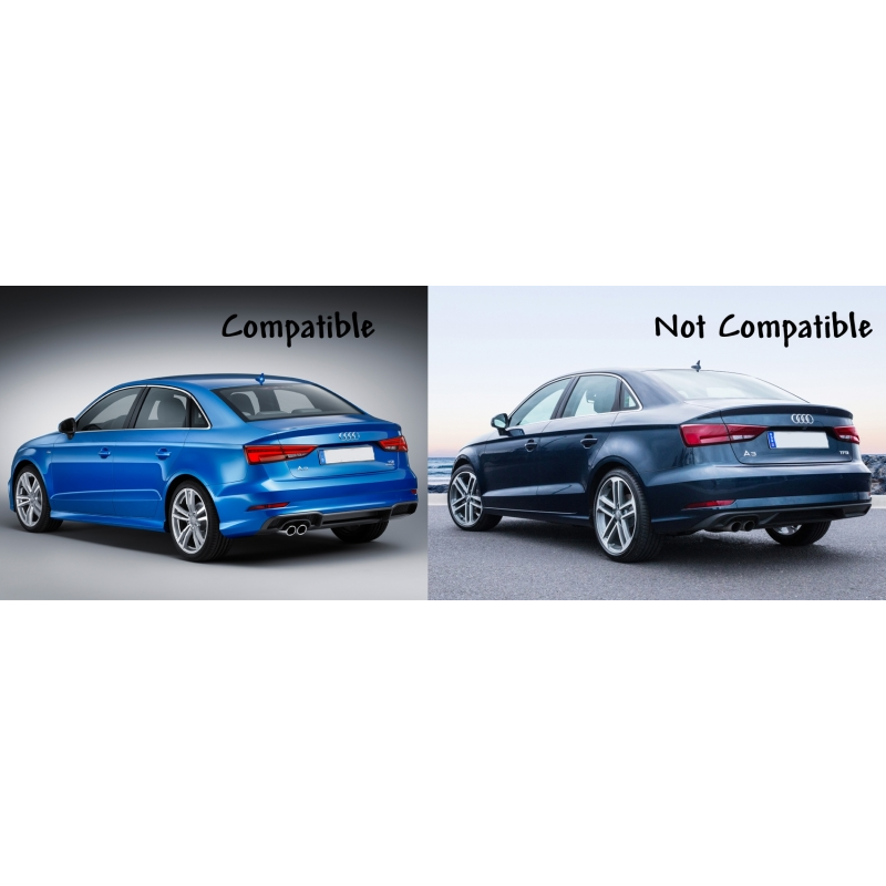 Rear Bumper Valance Diffuser suitable for AUDI A3 8V Facelift (2016-2019) S-Line Bumper Sedan Convertible S3 Design