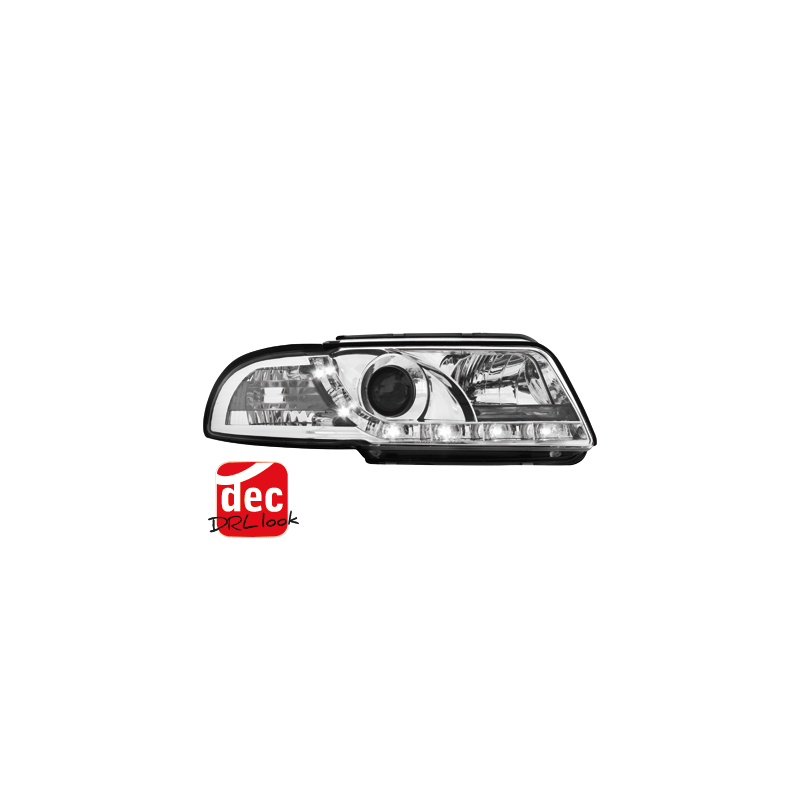 DAYLINE Headlights suitable for AUDI A4 B5 95-98 LED DRL Design Chrome