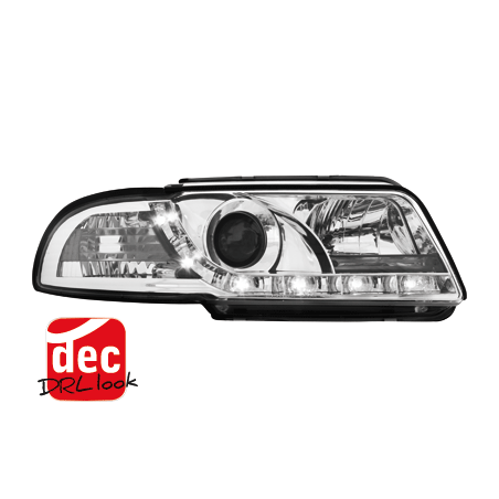DAYLINE Headlights suitable for AUDI A4 B5 95-98 LED DRL Design Chrome DAYLINE Headlights suitable for AUDI A4 B5 95-98 LED DRL Design Chrome