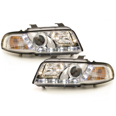 DAYLINE Headlights suitable for AUDI A4 B5 95-98 LED DRL Design Chrome DAYLINE Headlights suitable for AUDI A4 B5 95-98 LED DRL Design Chrome