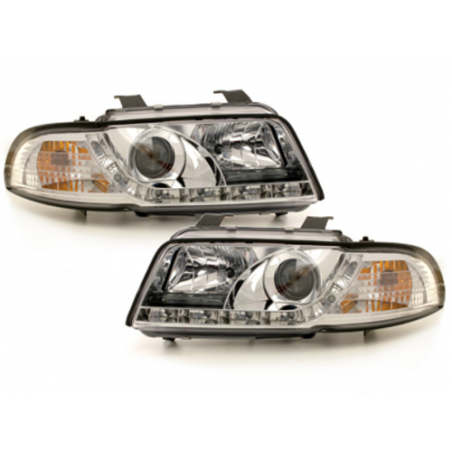 DAYLINE Headlights suitable for AUDI A4 B5 95-98 LED DRL Design Chrome DAYLINE Headlights suitable for AUDI A4 B5 95-98 LED DRL Design Chrome