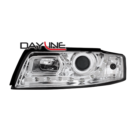 DAYLINE LED DRL Headlights suitable for AUDI A4 8E 01-04 Chrome DAYLINE LED DRL Headlights suitable for AUDI A4 8E 01-04 Chrome