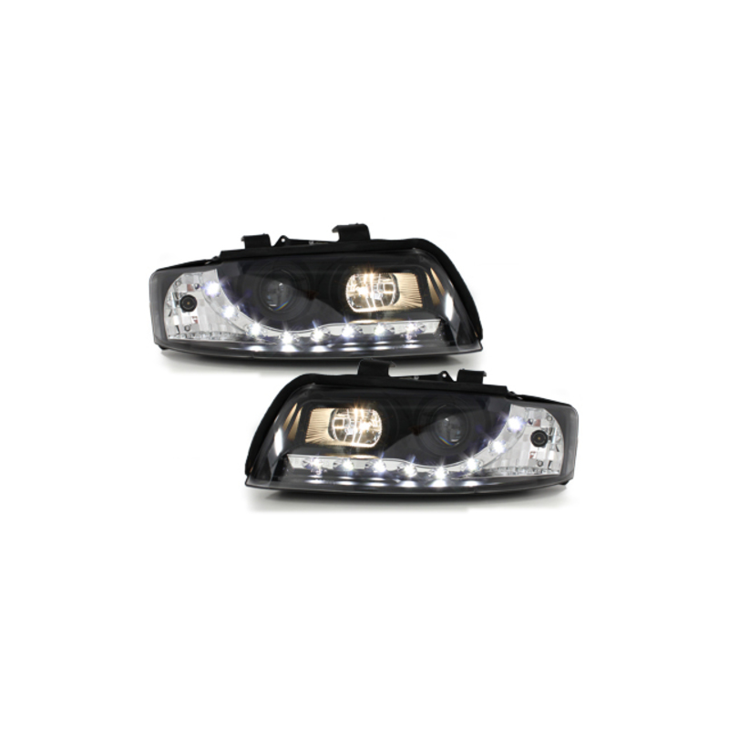 DAYLINE Headlights suitable for AUDI A4 8E 01-04 LED DRL Optic Black