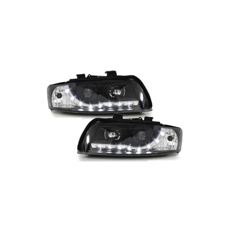 DAYLINE Headlights suitable for AUDI A4 8E 01-04 LED DRL Optic Black