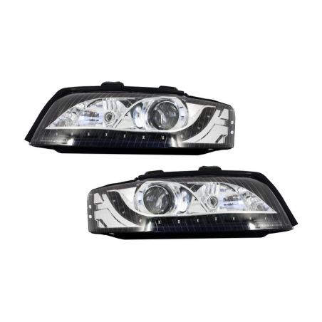DAYLINE Headlights suitable for AUDI A4 8E (2001-2004) LED DRL Look Black DAYLINE Headlights suitable for AUDI A4 8E (2001-2004) LED DRL Look Black