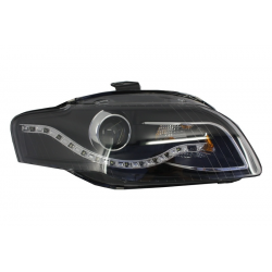 Headlight Replacement suitable for AUDI A4 B7 (2004-2008) Black Right Side