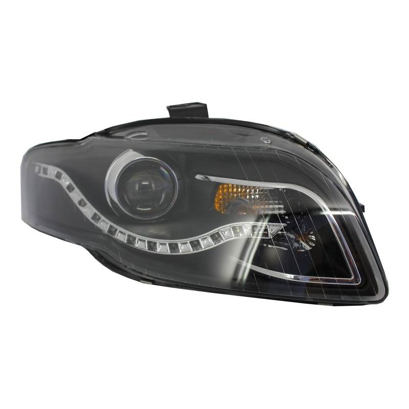 Headlight Replacement suitable for AUDI A4 B7 (2004-2008) Black Right Side
