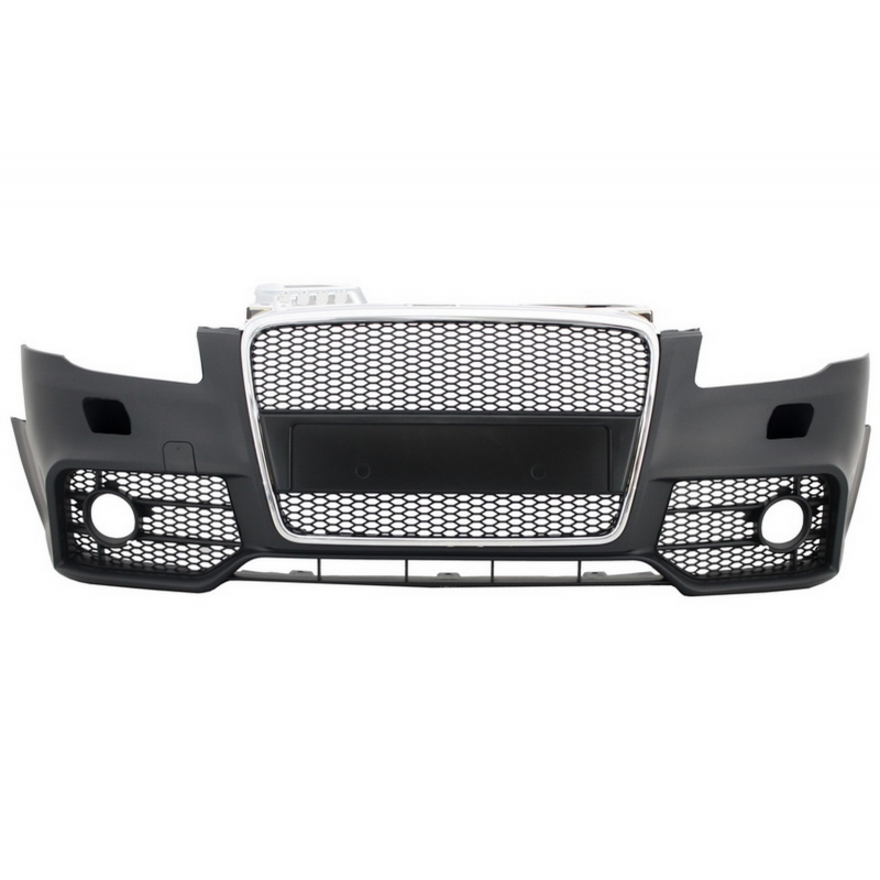 Front Bumper with Front Grille suitable for AUDI A4 B7 (2004-2008) RS4 Design Chrome and Black
