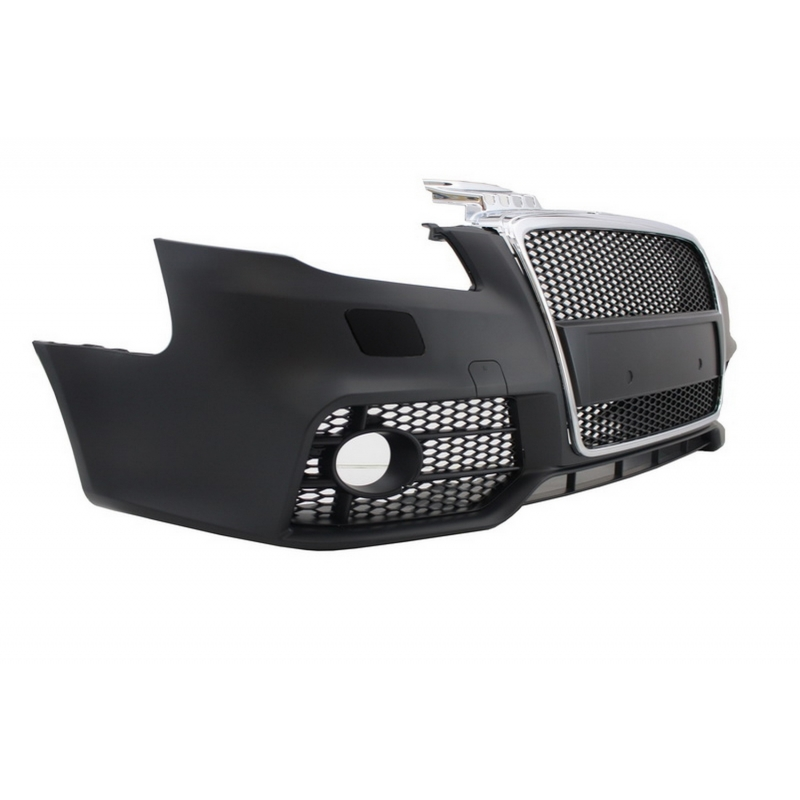 Front Bumper with Front Grille suitable for AUDI A4 B7 (2004-2008) RS4 Design Chrome and Black