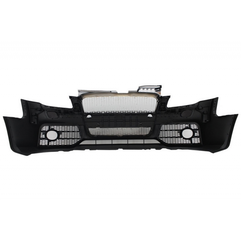 Front Bumper with Front Grille suitable for AUDI A4 B7 (2004-2008) RS4 Design Chrome and Black