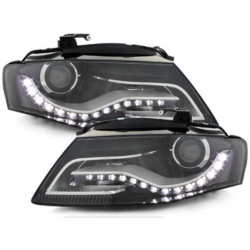 HEADLIGHTS LED suitable for AUDI A4 B8 8K (2008-2011) WITH DAYTIME RUNNING LIGHTS BLACK