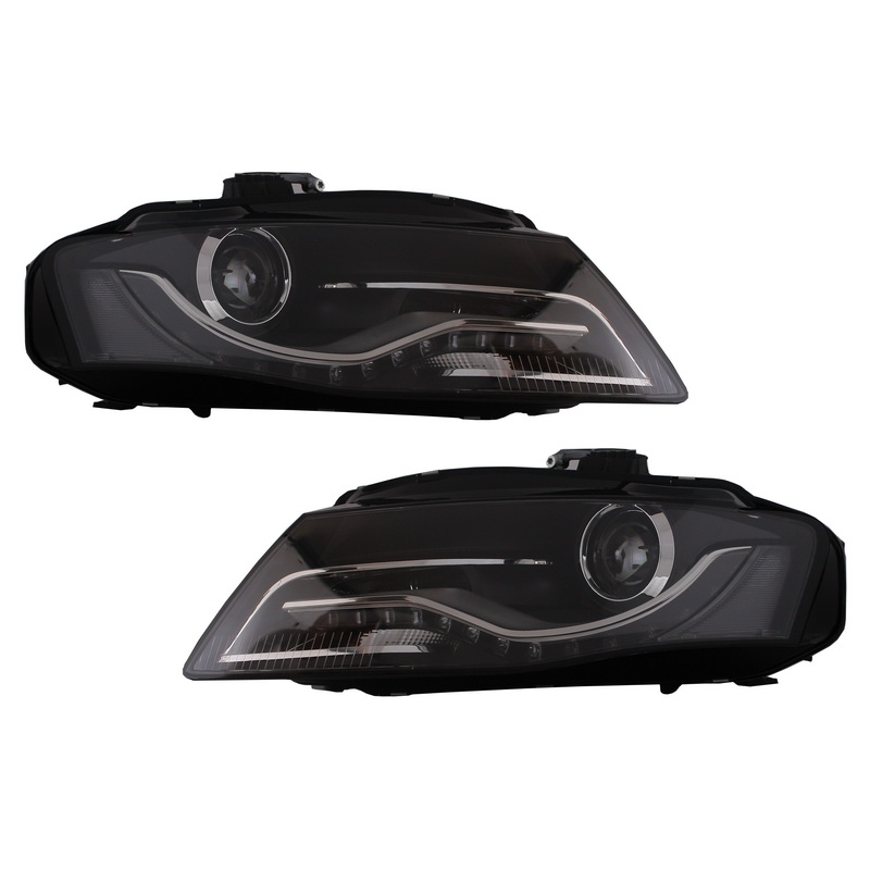 HEADLIGHTS LED suitable for AUDI A4 B8 8K (2008-2011) WITH DAYTIME RUNNING LIGHTS BLACK