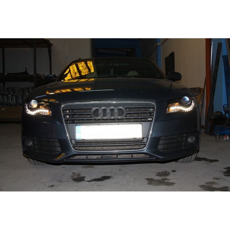 HEADLIGHTS LED suitable for AUDI A4 B8 8K (2008-2011) WITH DAYTIME RUNNING LIGHTS BLACK