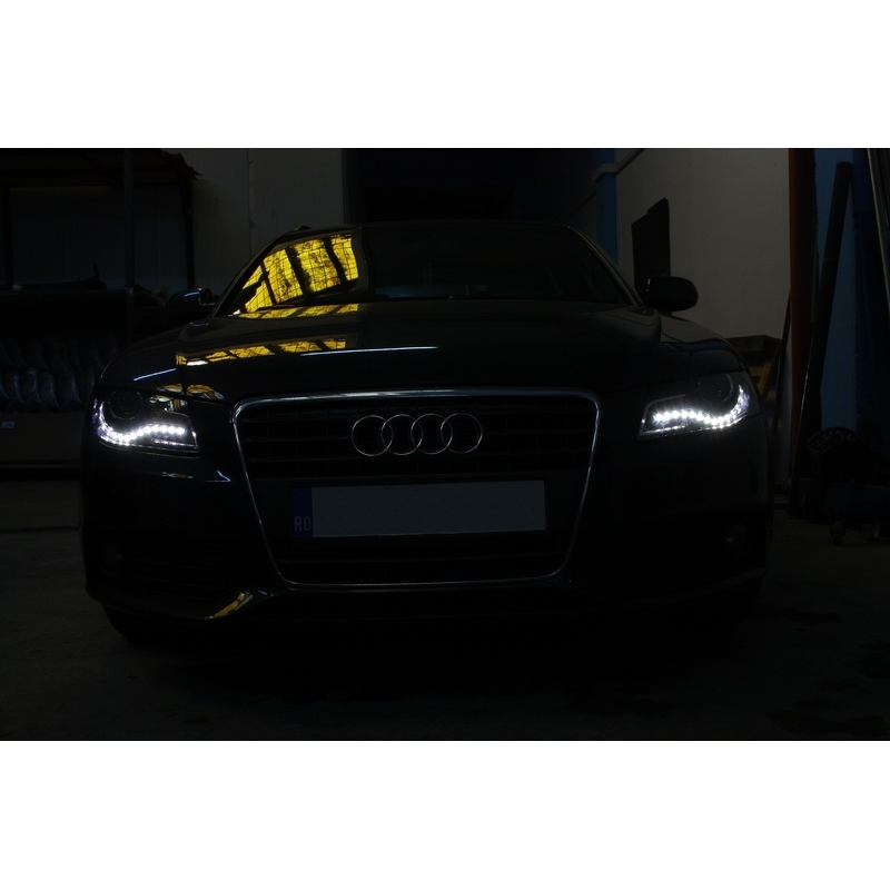 HEADLIGHTS LED suitable for AUDI A4 B8 8K (2008-2011) WITH DAYTIME RUNNING LIGHTS BLACK