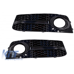 Fog Lamp Covers Side Grilles suitable for AUDI A4 B8 8K (2007-2011) RS4 Full Black Edition