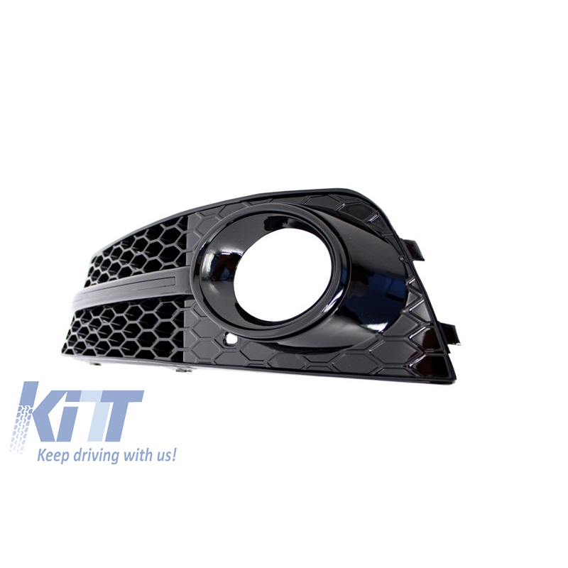 Fog Lamp Covers Side Grilles suitable for AUDI A4 B8 8K (2007-2011) RS4 Full Black Edition