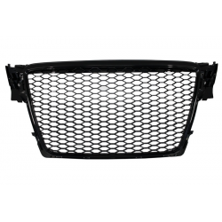Badgeless Front Grille suitable for AUDI A4 B8 (2007-2012) RS Design Piano Black