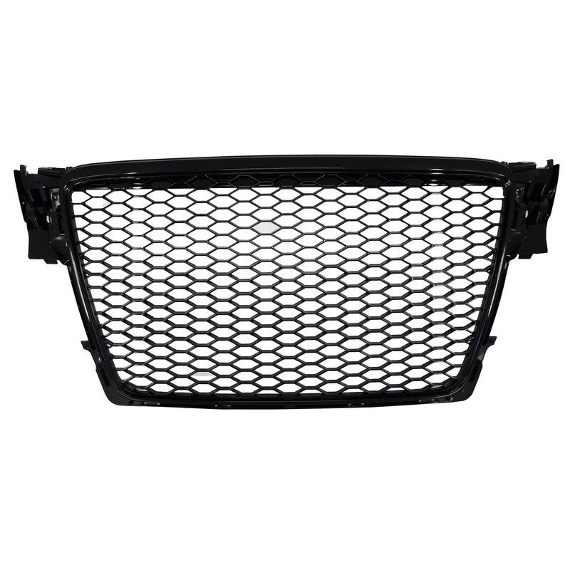 Badgeless Front Grille suitable for AUDI A4 B8 (2007-2012) RS Design Piano Black