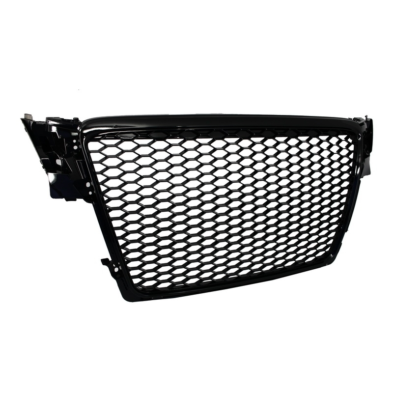 Badgeless Front Grille suitable for AUDI A4 B8 (2007-2012) RS Design Piano Black