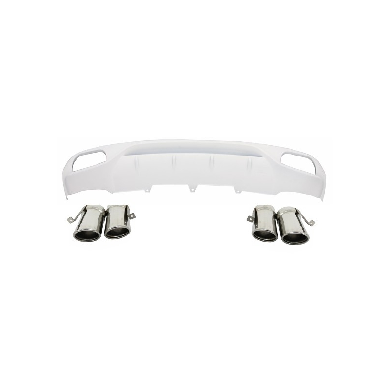 Suitable for AUDI A4 B8 Sedan Pre Facelift (2007-2012) Rear Bumper Valance Diffuser & Exhaust Tips AB-Design