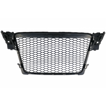 Badgeless Front Grille Suitable for Audi A4 B8 (2008-2011) RS4 Design Matt Black Badgeless Front Grille Suitable for Audi A4 B8 (2008-2011) RS4 Design Matt Black