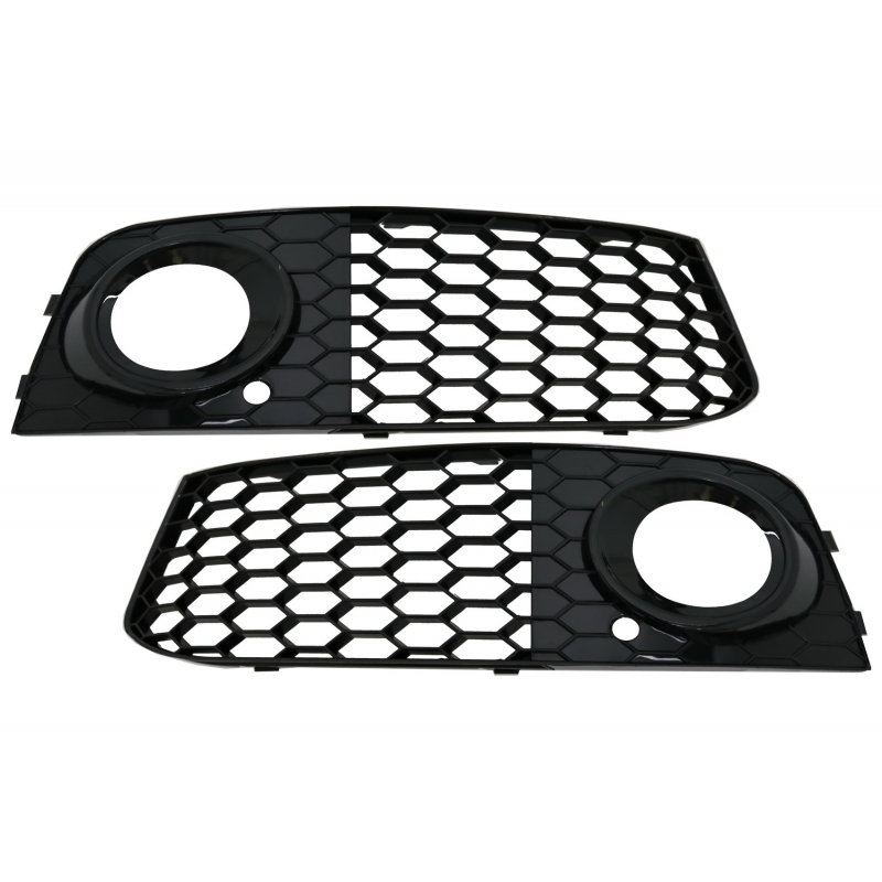 Fog Lamp Covers Side Grilles Suitable for Audi A4 B8 8K (2007-2011) RS4 GLOSSY Black Edition