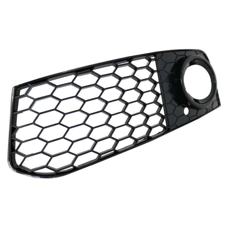 Fog Lamp Covers Side Grilles Suitable for Audi A4 B8 8K (2007-2011) RS4 GLOSSY Black Edition