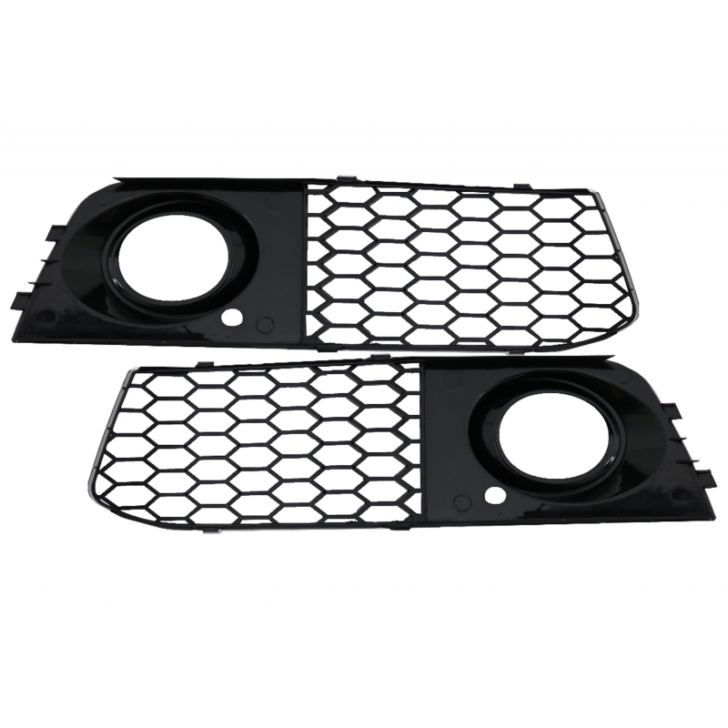 Fog Lamp Covers Side Grilles Suitable for Audi A4 B8 8K (2007-2011) RS4 GLOSSY Black Edition