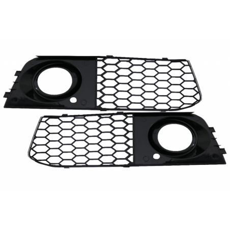 Fog Lamp Covers Side Grilles Suitable for Audi A4 B8 8K (2007-2011) RS4 GLOSSY Black Edition Fog Lamp Covers Side Grilles Suitable for Audi A4 B8 8K (2007-2011) RS4 GLOSSY Black Edition