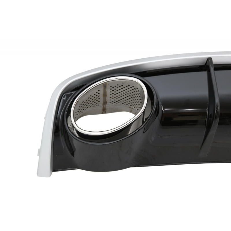 Rear Bumper Valance Diffuser & Exhaust Tips suitable for AUDI A4 B8 B8.5 Limousine Avant Facelift (2012-2015) RS4 Design