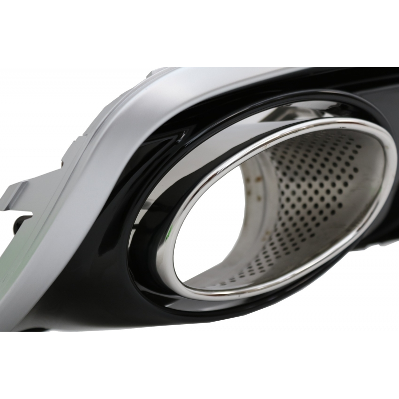 Rear Bumper Valance Diffuser & Exhaust Tips suitable for AUDI A4 B8 B8.5 Limousine Avant Facelift (2012-2015) RS4 Design