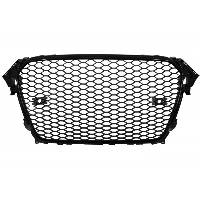 Badgeless Front Grille suitable for AUDI A4 B8 Facelift (2012-2015) RS Design Piano Black With and Without PDC