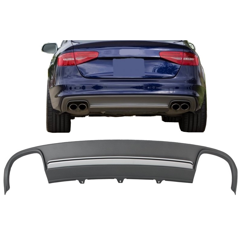 Rear Bumper Valance Air Diffuser suitable for AUDI A4 B8 Facelift (2012-2015) Limousine/Avant S4 Design