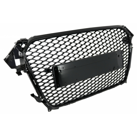 Badgeless Front Grille suitable for AUDI A4 B8 Facelift (2012-2015) RS Design Honeycomb Piano Black With PDC Covers Badgeless Front Grille suitable for AUDI A4 B8 Facelift (2012-2015) RS Design Honeycomb Piano Black With PDC Covers