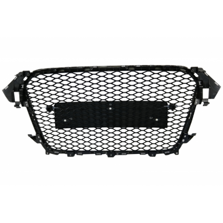 Badgeless Front Grille suitable for AUDI A4 B8 Facelift (2012-2015) RS Design Honeycomb Piano Black With PDC Covers Badgeless Front Grille suitable for AUDI A4 B8 Facelift (2012-2015) RS Design Honeycomb Piano Black With PDC Covers
