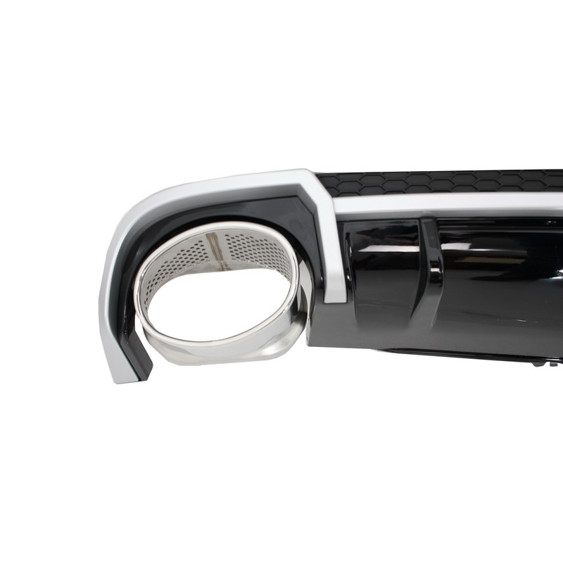 Rear Bumper Valance Diffuser & Exhaust Tips suitable for AUDI A4 B9 8W (2016-up) Sedan/Avant RS4 Design