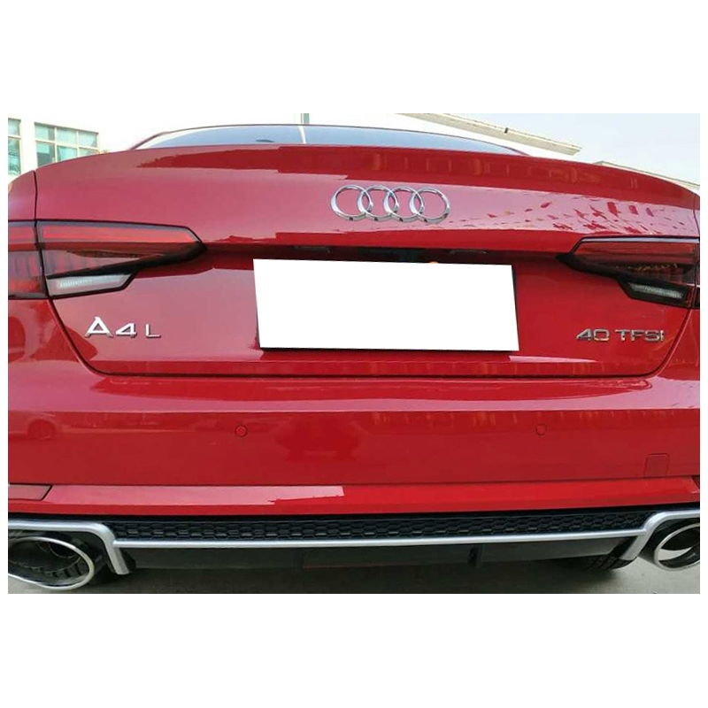 Rear Bumper Valance Diffuser & Exhaust Tips suitable for AUDI A4 B9 8W (2016-up) Sedan/Avant RS4 Design