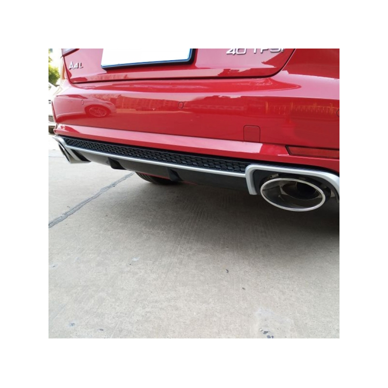 Rear Bumper Valance Diffuser & Exhaust Tips suitable for AUDI A4 B9 8W (2016-up) Sedan/Avant RS4 Design