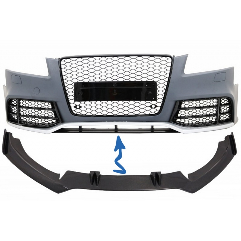Front Bumper Add-On Spoiler Lip suitable for AUDI A5 8T RS5 (2008-2016) Real Carbon