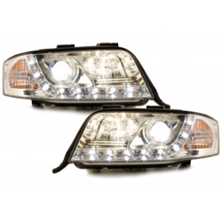 DAYLINE headlights suitable for AUDI A6 4B 97-01 _drl-optic _ chrome