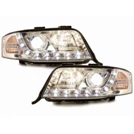 DAYLINE headlights suitable for AUDI A6 4B 97-01 _drl-optic _ chrome DAYLINE headlights suitable for AUDI A6 4B 97-01 _drl-optic _ chrome