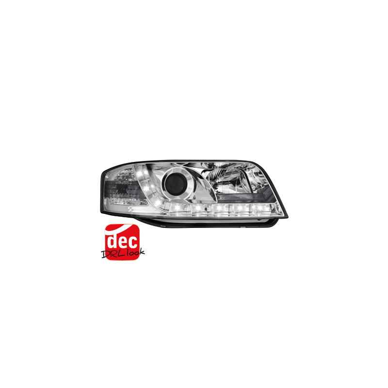 DAYLINE headlights suitable for AUDI A6 4B 97-01 _drl-optic _ chrome
