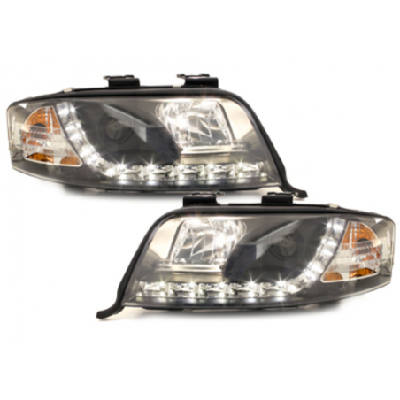DAYLINE headlights suitable for AUDI A6 4B 97-01 _drl-optic _ black DAYLINE headlights suitable for AUDI A6 4B 97-01 _drl-optic _ black