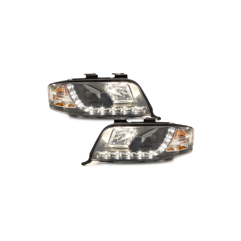 DAYLINE headlights suitable for AUDI A6 4B 97-01 _drl-optic _ black