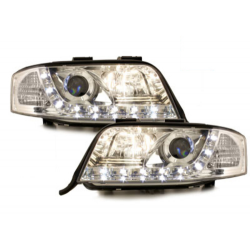 DAYLINE headlights suitable for AUDI A6 4B 01-04 _drl-optic _ chrome