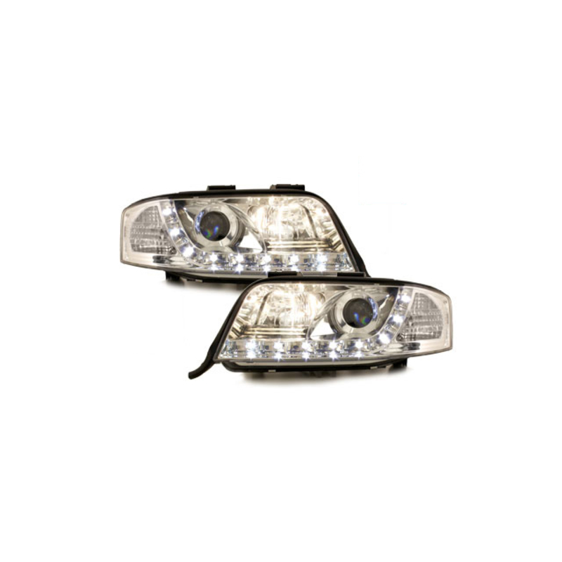 DAYLINE headlights suitable for AUDI A6 4B 01-04 _drl-optic _ chrome