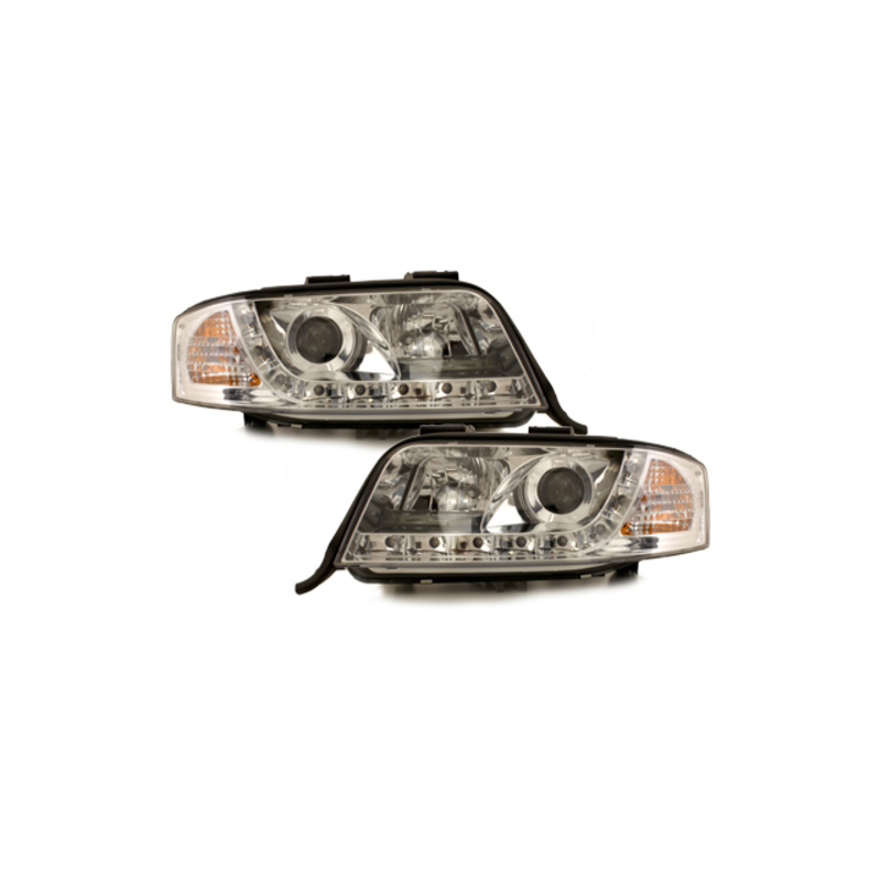 DAYLINE headlights suitable for AUDI A6 4B 01-04 _drl-optic _ chrome